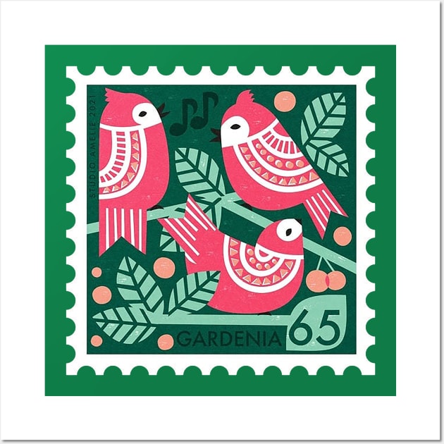 bird stamp designers lucky Wall Art by studioamelie